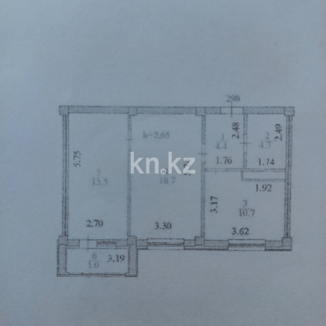 Продажа 2-комнатной квартиры, 53.6 м² в Астане