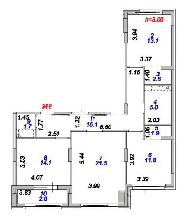 Продажа 3-комнатной квартиры, 88.8 м² в Астане