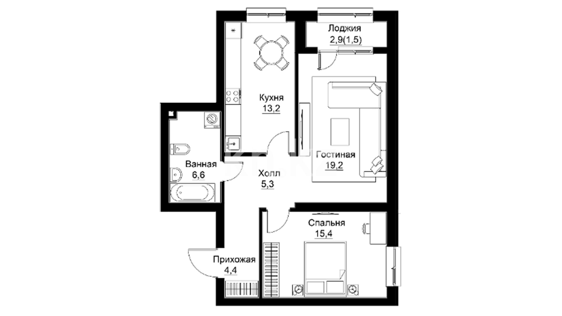ЖК Mangilik, 2-комнатная, цена 61 008 000 ₸, 930 000 ₸&nbsp;/&nbsp;м²
