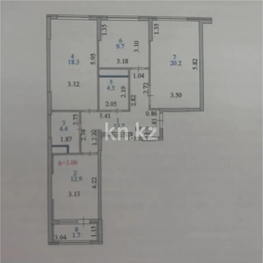 Продажа 3-комнатной квартиры, 84.4 м² в Астане - фото 4