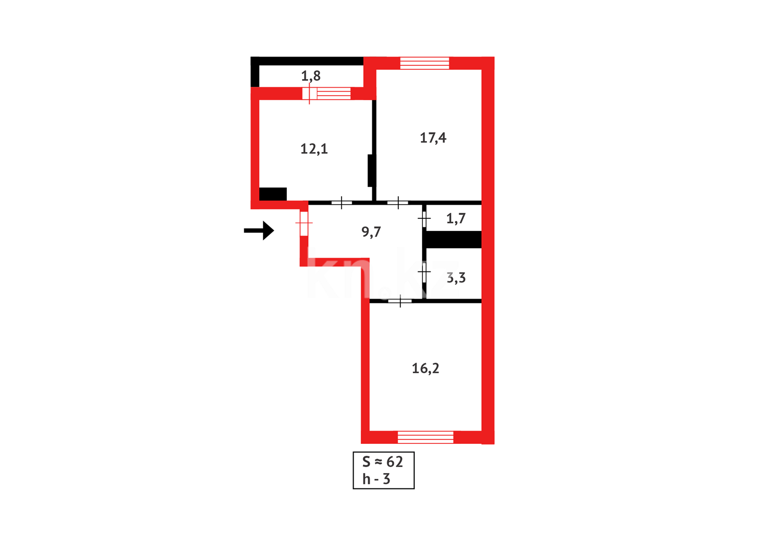 Продажа 2-комнатной квартиры, 64 м² в Астане - фото 13
