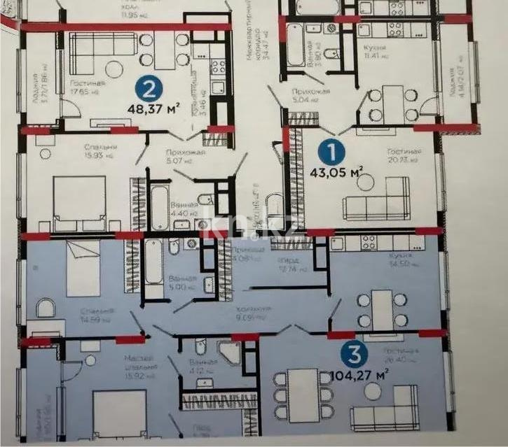 Продажа 3-комнатной квартиры, 104 м² в Астане
