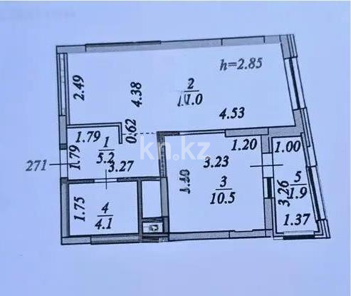 Продажа 2-комнатной квартиры, 42.8 м² в Астане - фото 3