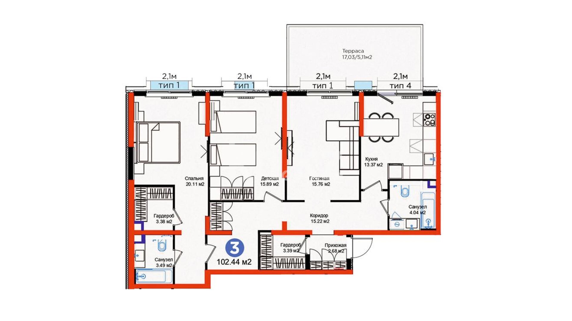 ЖК Dream City. Eco, 3-комнатная, цена 49 941 548 ₸, 487 520 ₸&nbsp;/&nbsp;м²