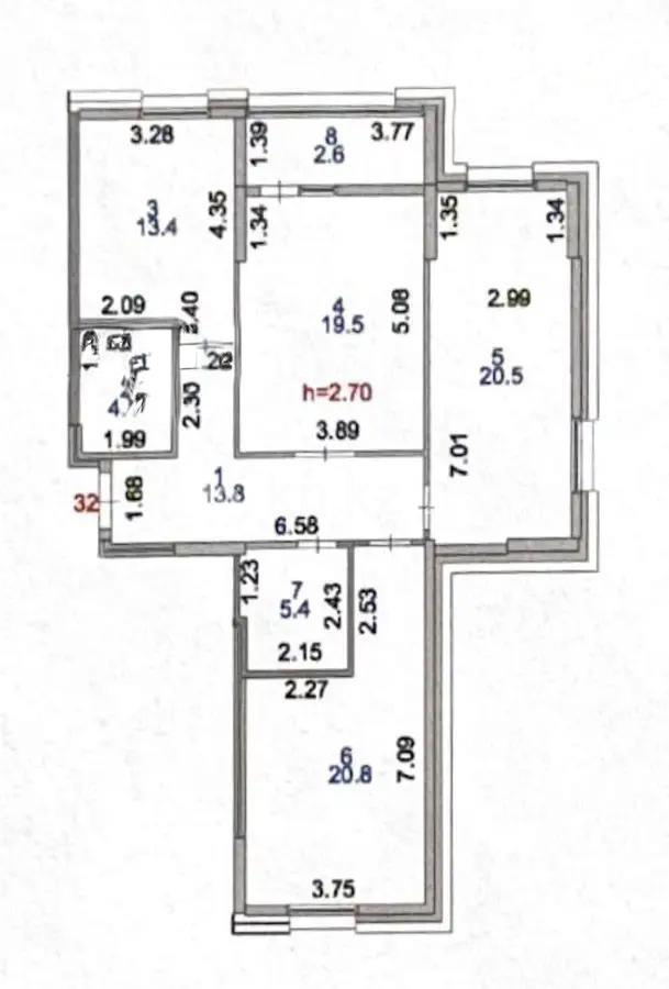 Продажа 3-комнатной квартиры, 99.8 м² в Астане