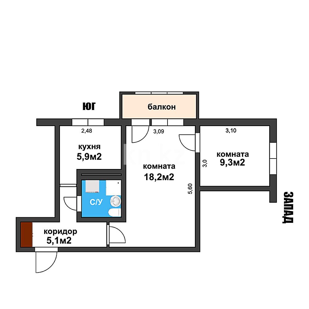 Продажа 2-комнатной квартиры, 42 м² в Алматы - фото 16