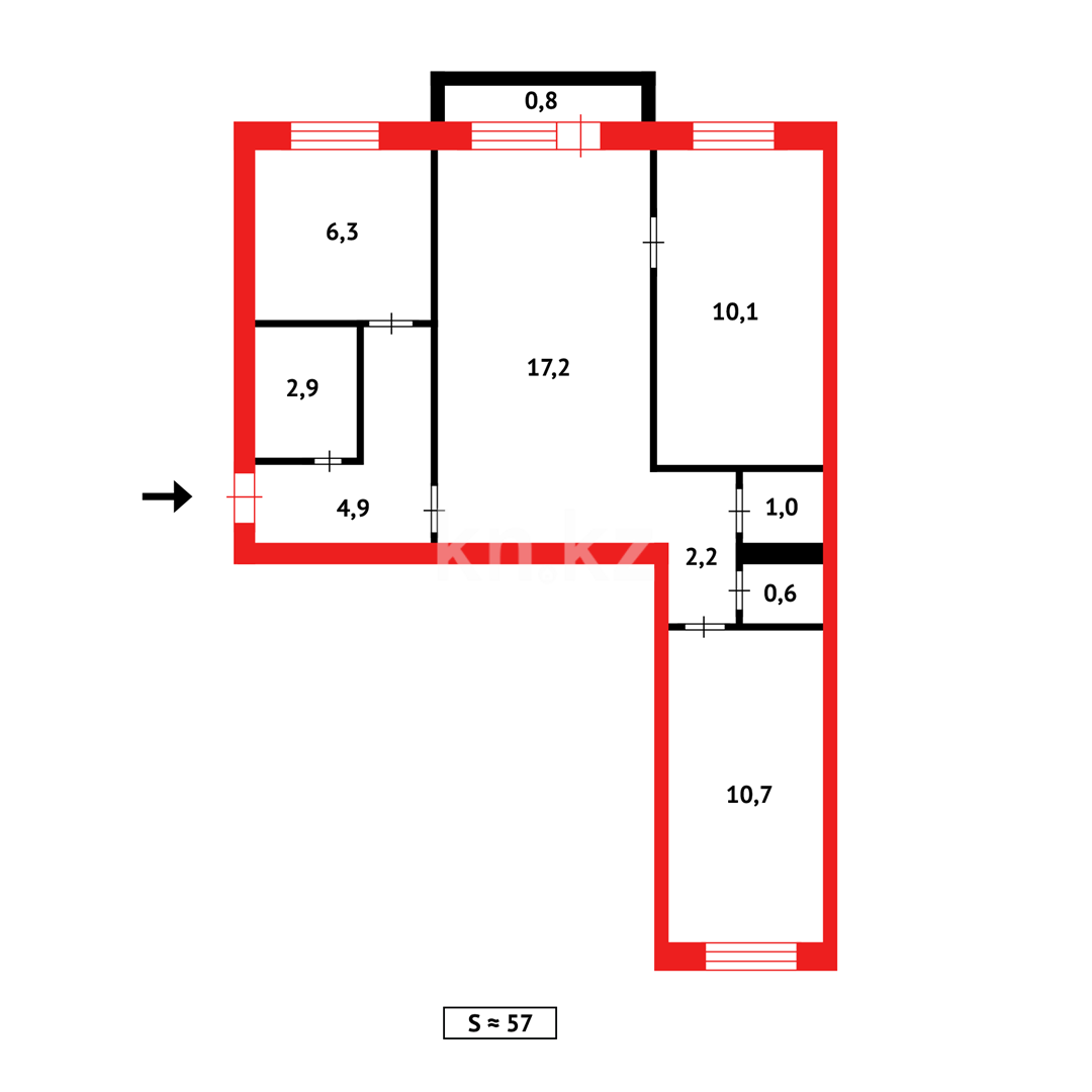 Продажа 3-комнатной квартиры, 58 м² в Темиртау - фото 7