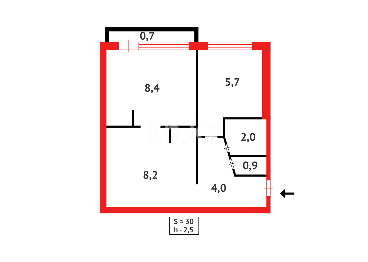 Продажа 1-комнатной квартиры, 30 м² в Караганде - фото 11