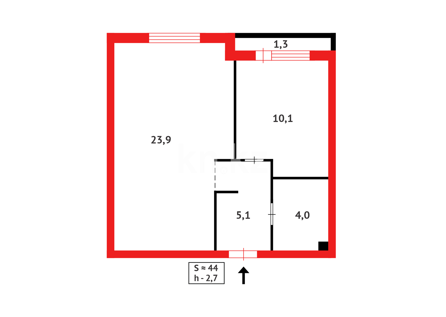 Продажа 1-комнатной квартиры, 44.4 м² в Астане - фото 8