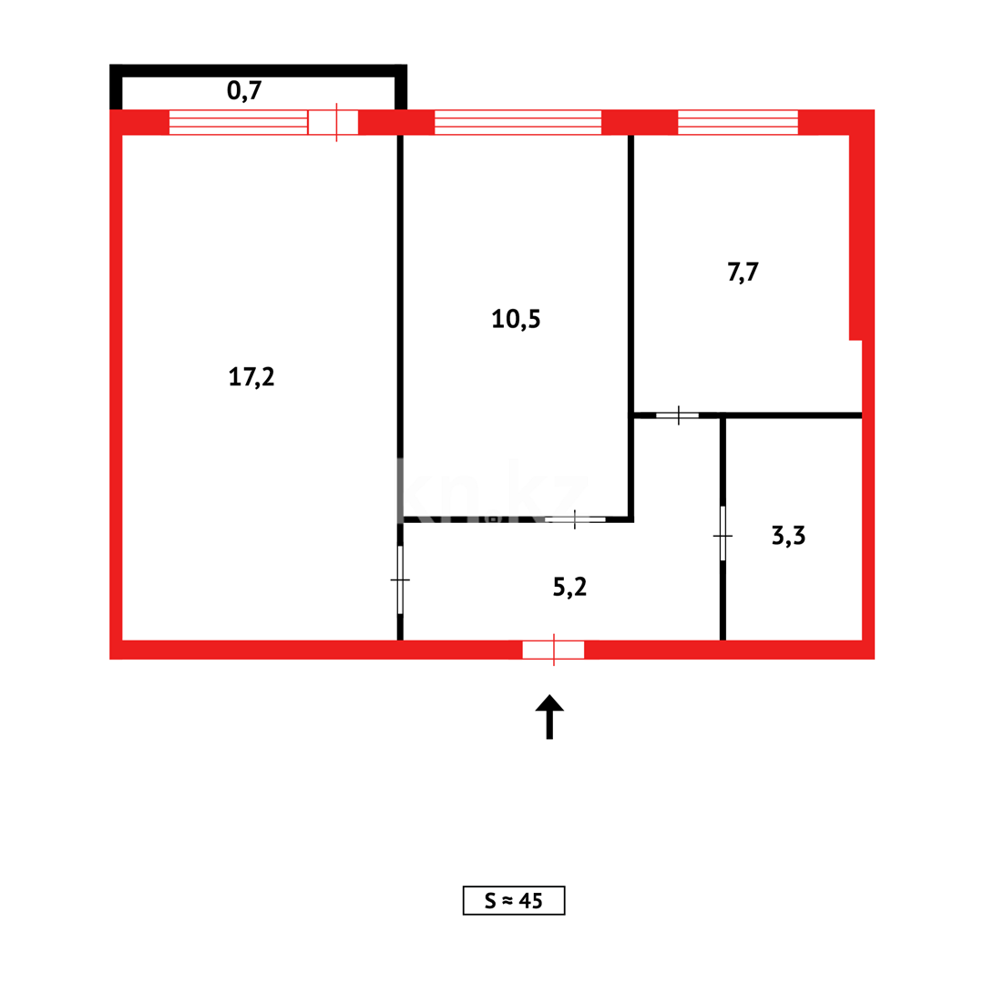 Продажа 2-комнатной квартиры, 45 м², 12 мкр. в Караганде - фото 11