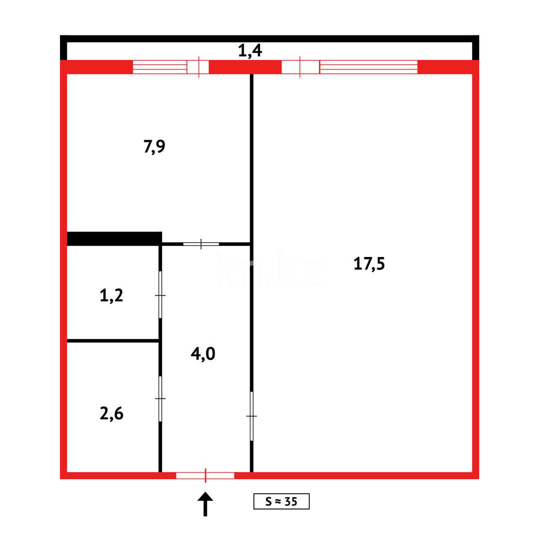 Продажа 1-комнатной квартиры, 36 м², ул. Байгазиева в Темиртау - фото 13
