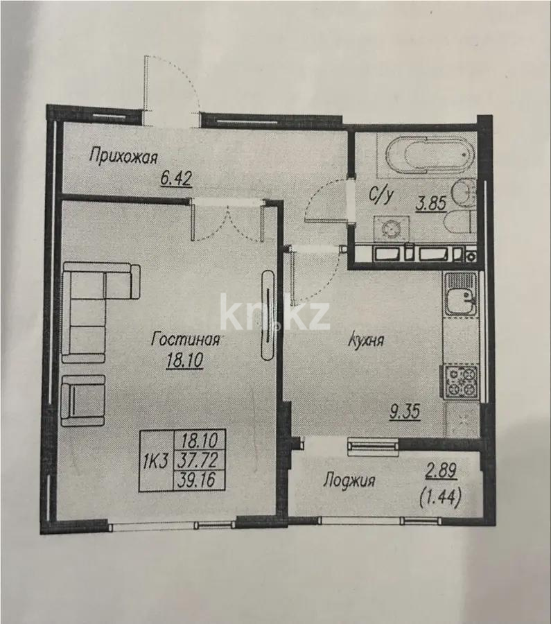 Продажа 2-комнатной квартиры, 39.16 м², ул. Е-496, дом  8 стр в Астане