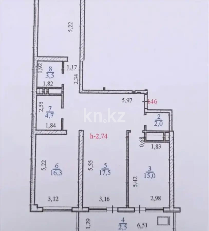 Продажа 3-комнатной квартиры, 97 м², ул. Егизбаева, дом  7/10 в Алматы - фото 8