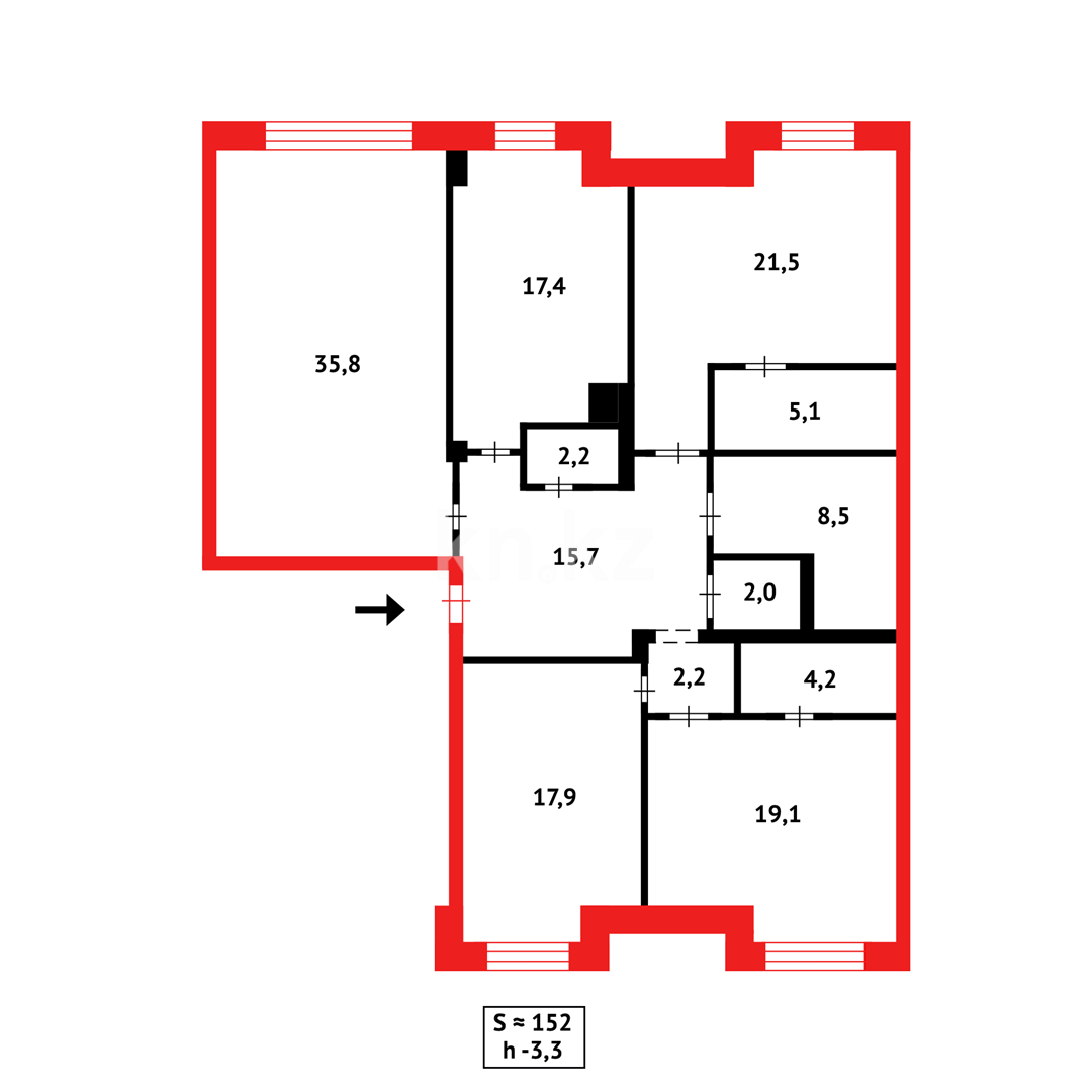 Продажа 4-комнатной квартиры, 159 м², пр. Кабанбай батыра в Астане - фото 14