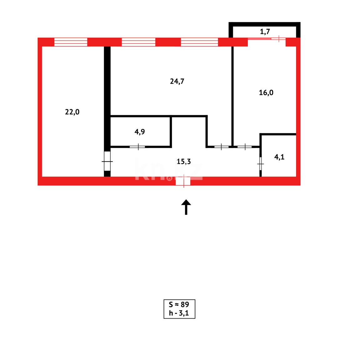 Продажа 3-комнатной квартиры, 88 м² в Караганде - фото 19
