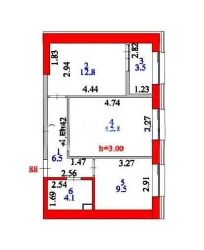 Продажа 2-комнатной квартиры, 52 м² в Астане