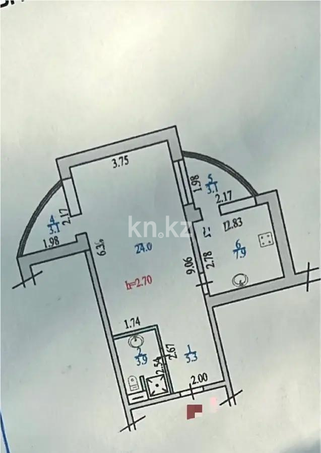 Продажа 1-комнатной квартиры, 48 м², ул. Кенесары хана, дом  54/6 в Алматы