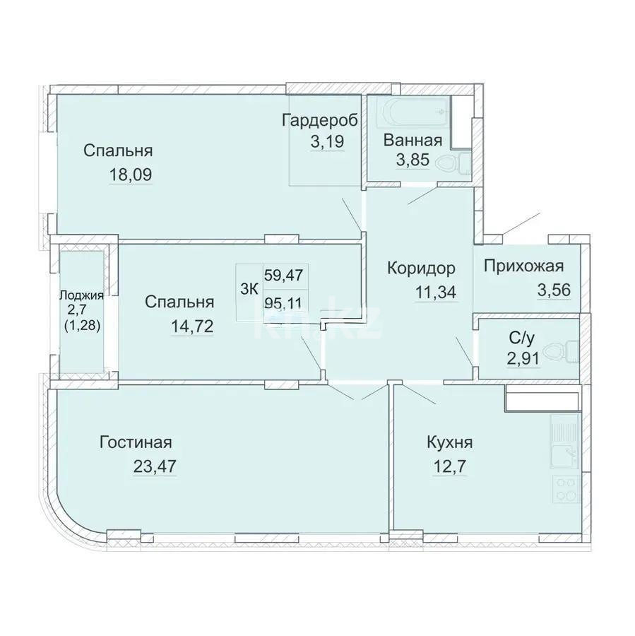 Продажа 3-комнатной квартиры, 95.3 м² в Астане - фото 8