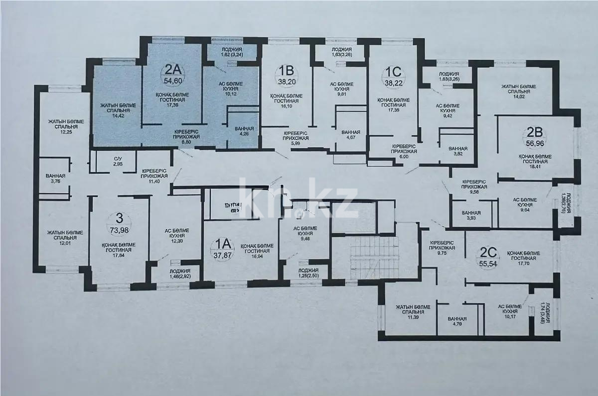 Продажа 2-комнатной квартиры, 54.6 м² в Астане - фото 3
