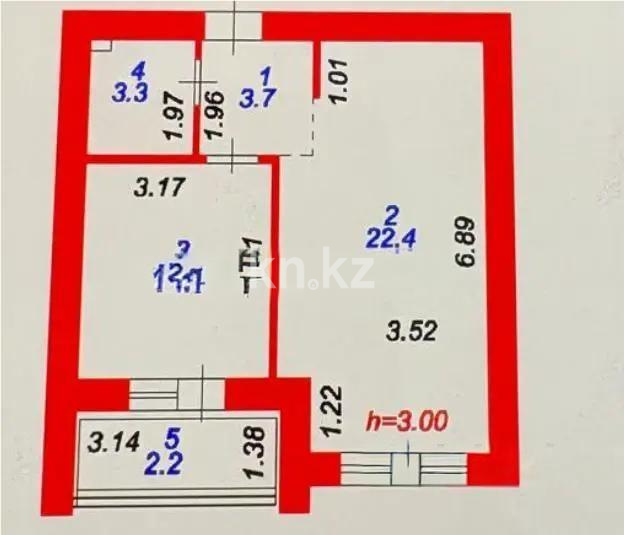 Продажа 1-комнатной квартиры, 43 м² в Астане