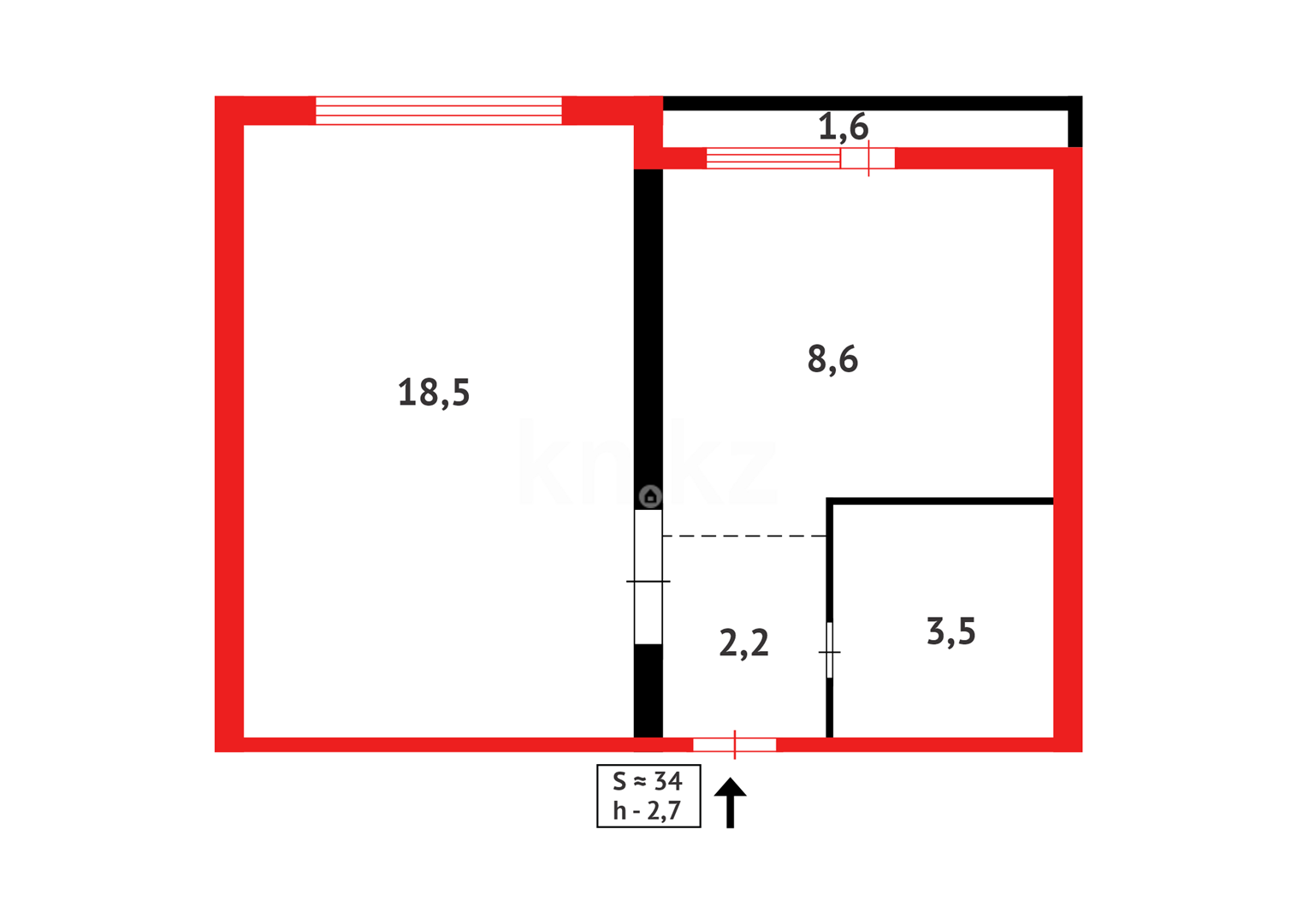 Продажа 1-комнатной квартиры, 34 м² в Астане - фото 10