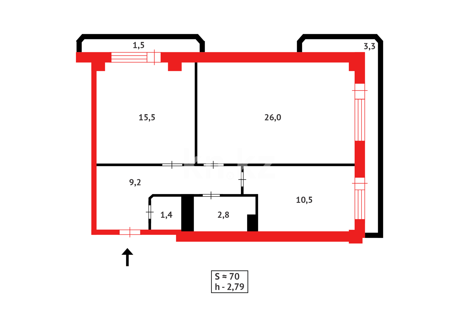 Продажа 2-комнатной квартиры, 70 м², ул. Тараз в Астане - фото 6