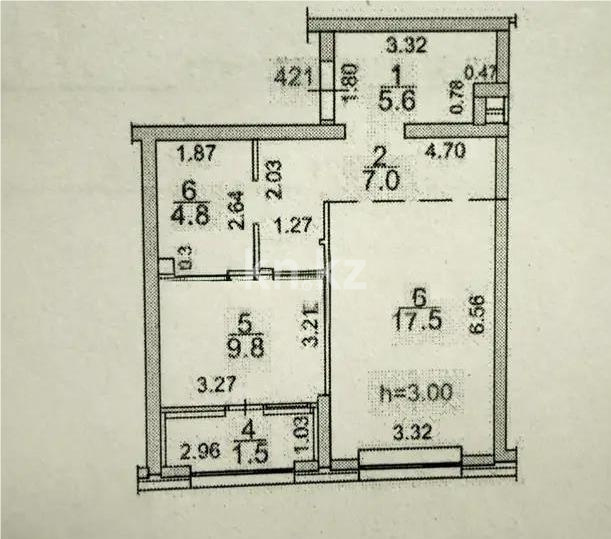 Продажа 2-комнатной квартиры, 46.2 м² в Алматы