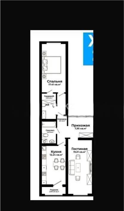 Продажа 2-комнатной квартиры, 73.29 м², ул. Казыбек би, дом  21 в Астане