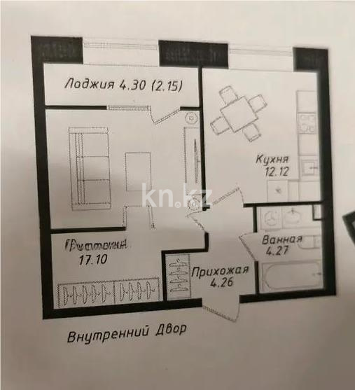 Продажа 1-комнатной квартиры, 40 м² в Астане