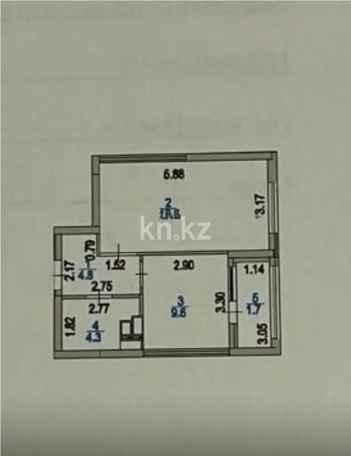 Продажа 1-комнатной квартиры, 39 м², ул. Рыскулова, дом  1 в Астане