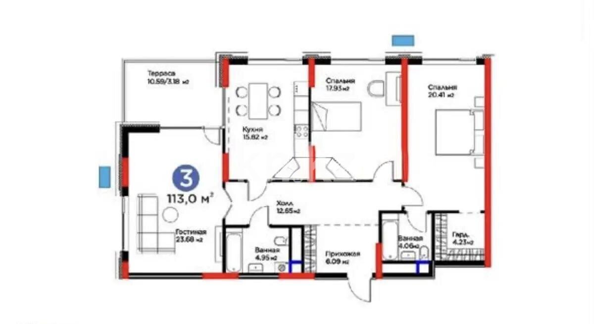 Продажа 3-комнатной квартиры, 114 м² в Астане
