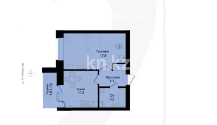 Продажа 1-комнатной квартиры, 38.1 м² в Астане