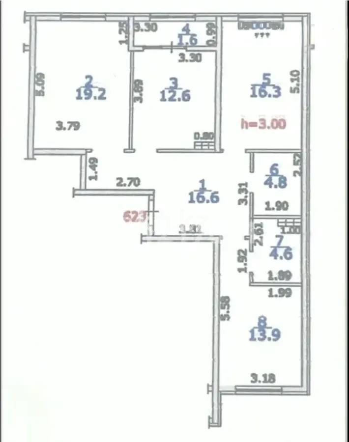 Продажа 3-комнатной квартиры, 92 м² в Алматы