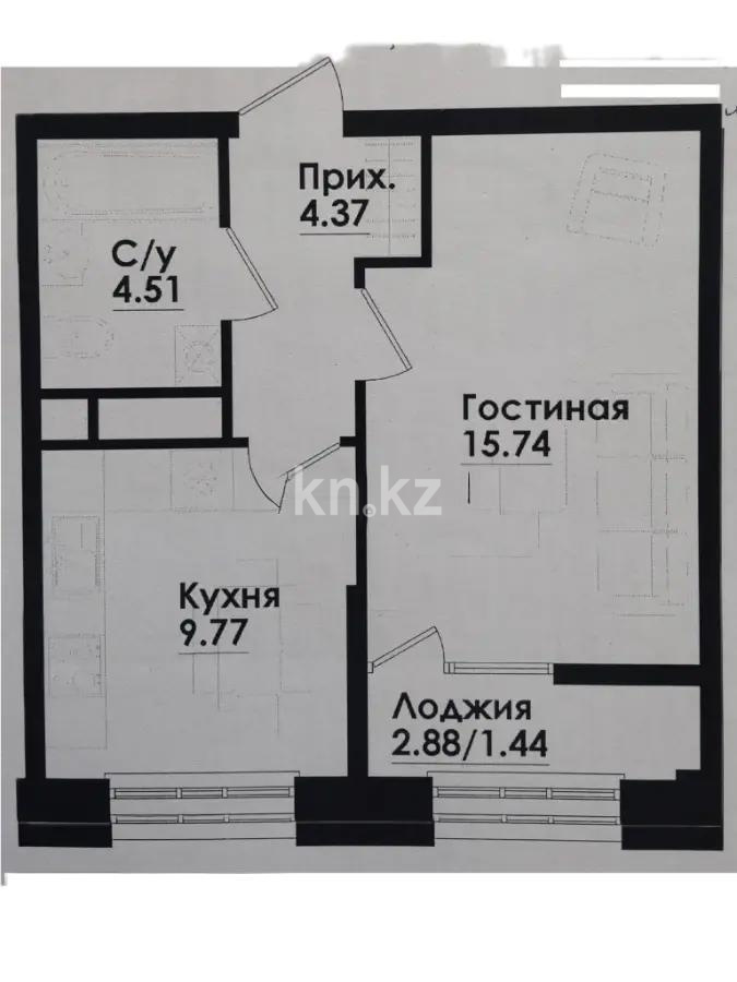 Продажа 1-комнатной квартиры, 35.83 м², ул. Толе би, дом  290/1 в Алматы - фото 3