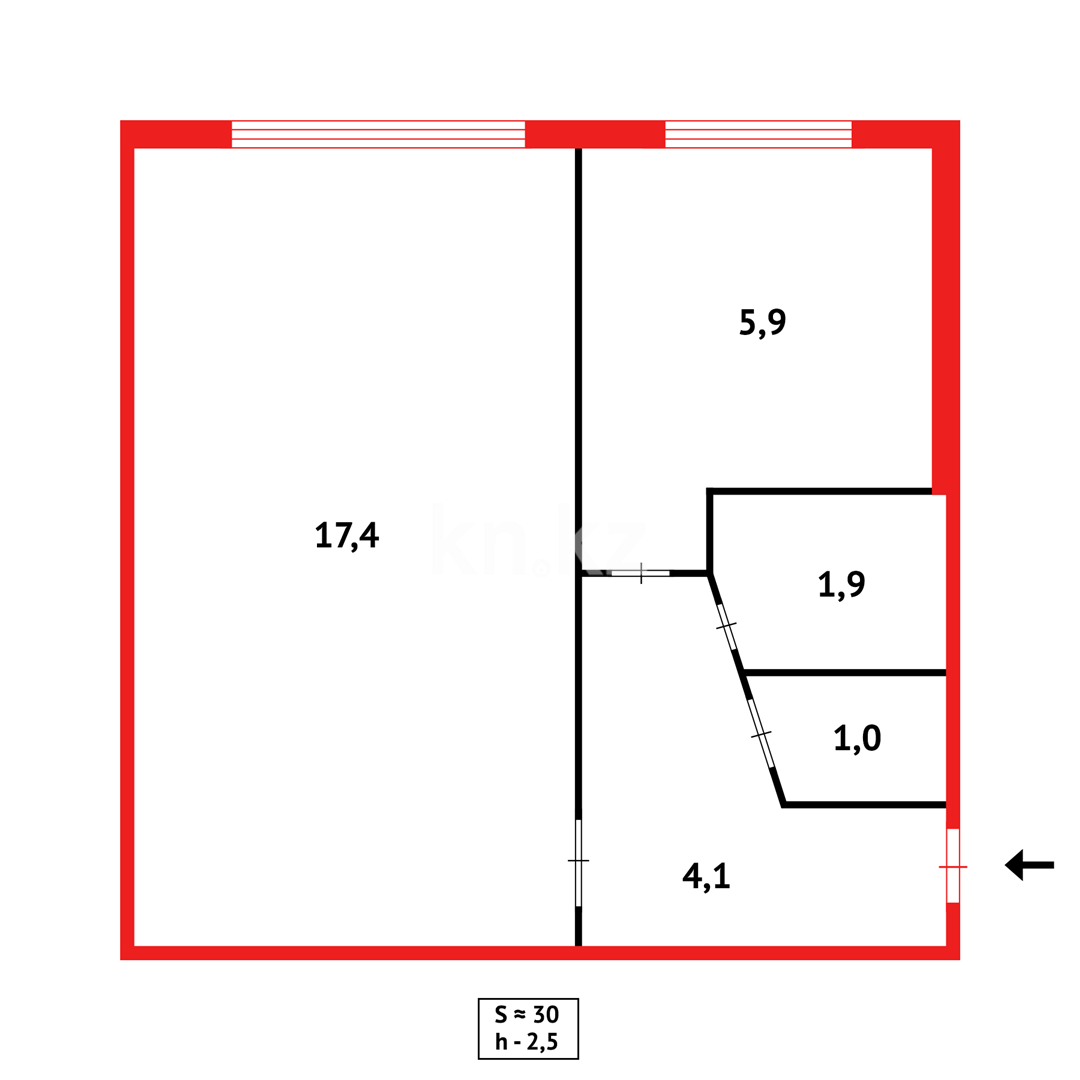 Продажа 1-комнатной квартиры, 30 м², мкр-н 18 в Караганде - фото 13