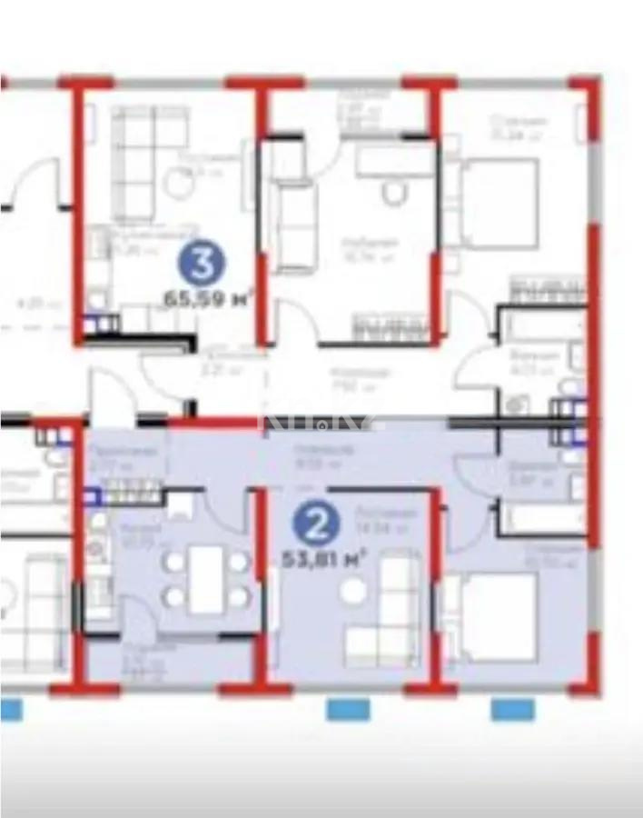 Продажа 2-комнатной квартиры, 54 м² в Алматы
