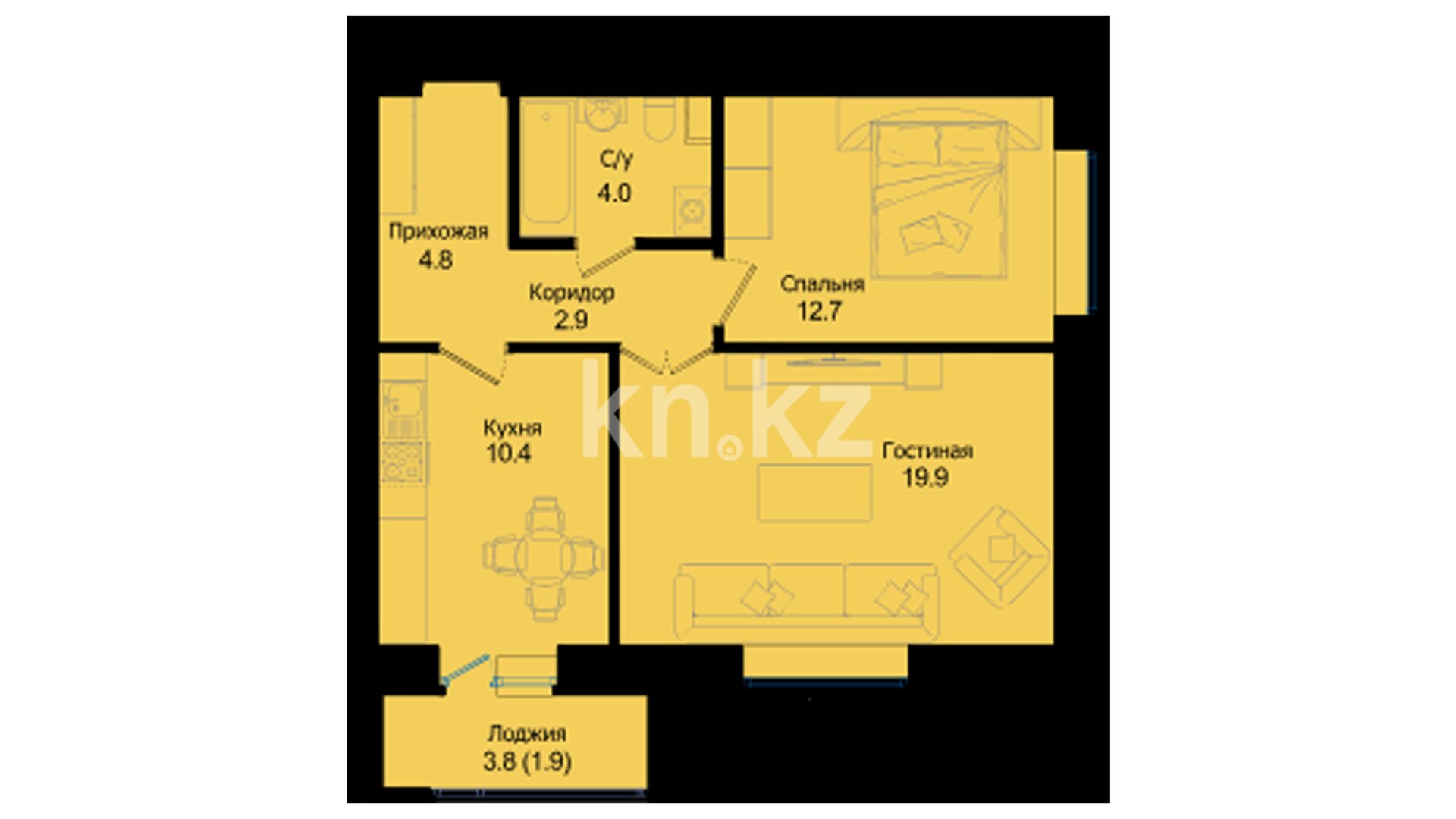 ЖК Galaxy Star, 2-комнатная, цена 30 564 000 ₸, 540 000 ₸&nbsp;/&nbsp;м²