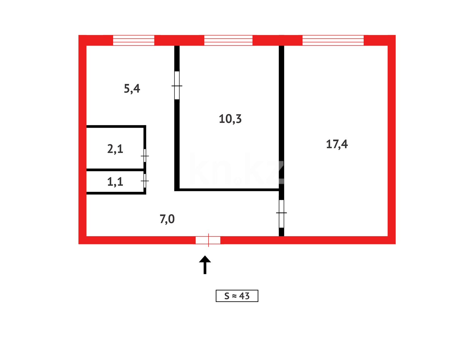 Продажа 2-комнатной квартиры, 43 м², ул. Абая в Абае - фото 7