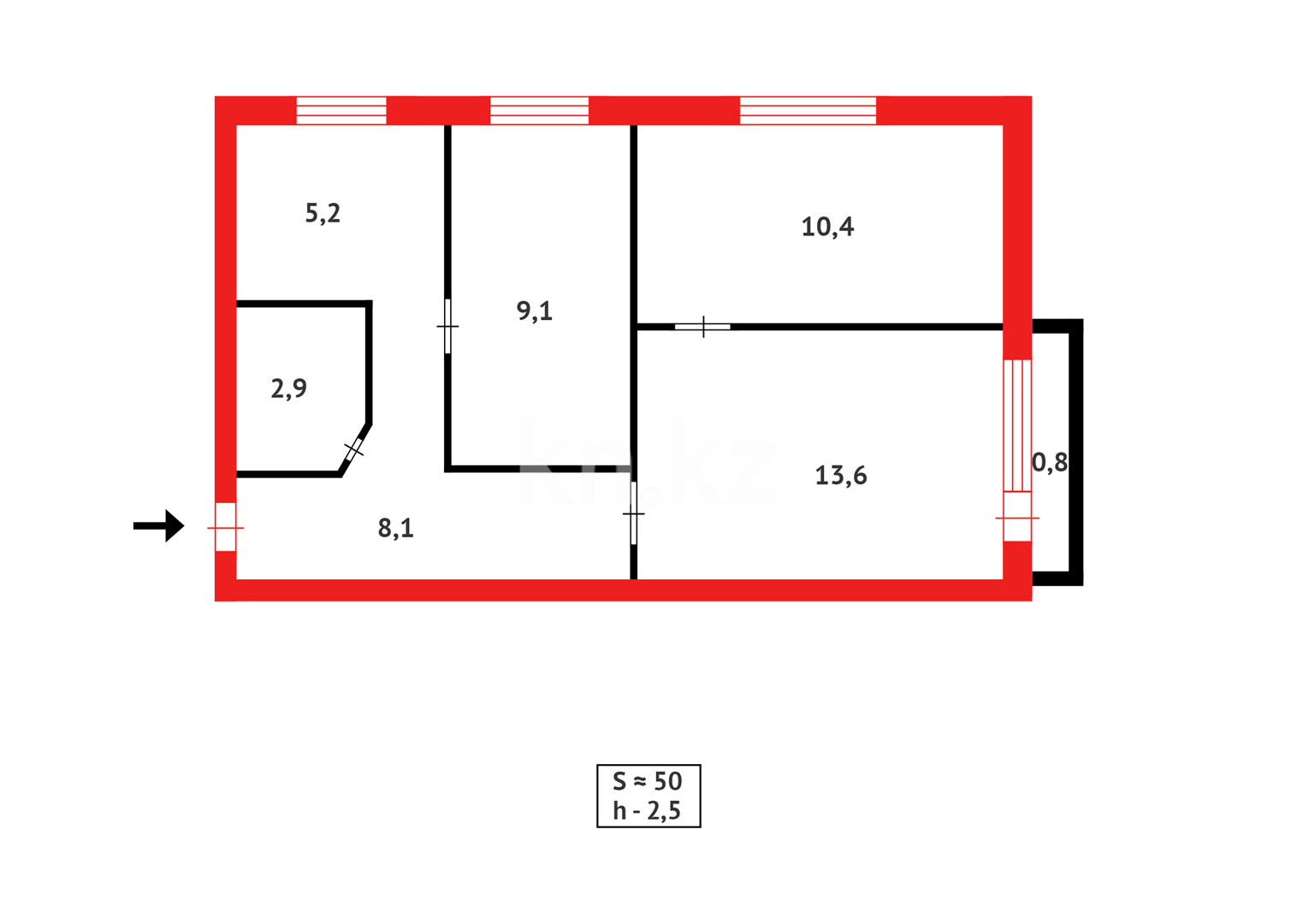 Продажа 3-комнатной квартиры, 50 м² в Караганде - фото 14