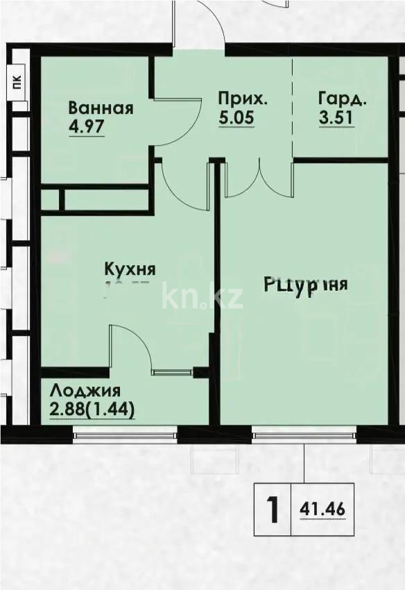 Продажа 1-комнатной квартиры, 41.5 м² в Алматы