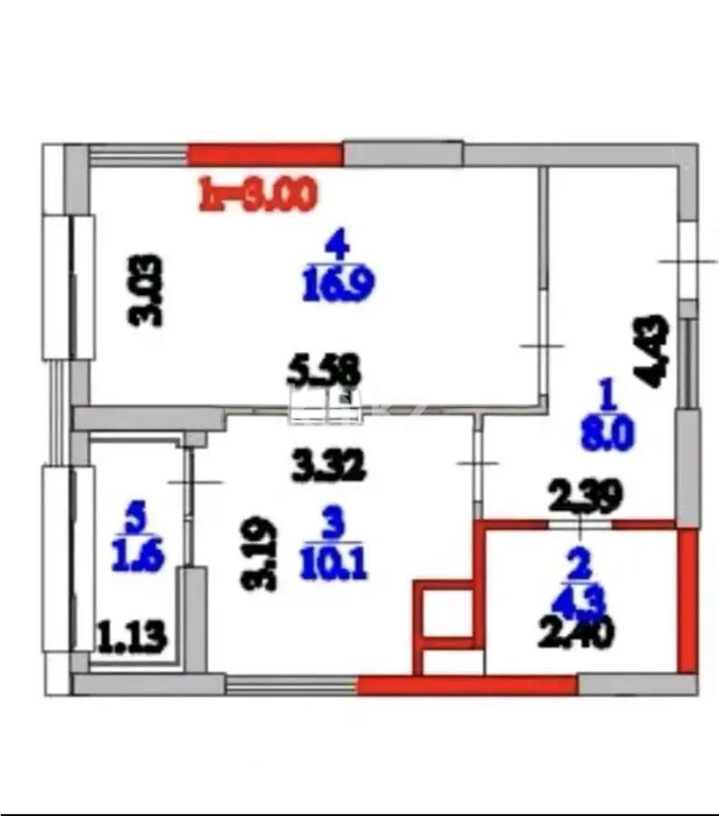 Продажа 1-комнатной квартиры, 41 м² в Астане