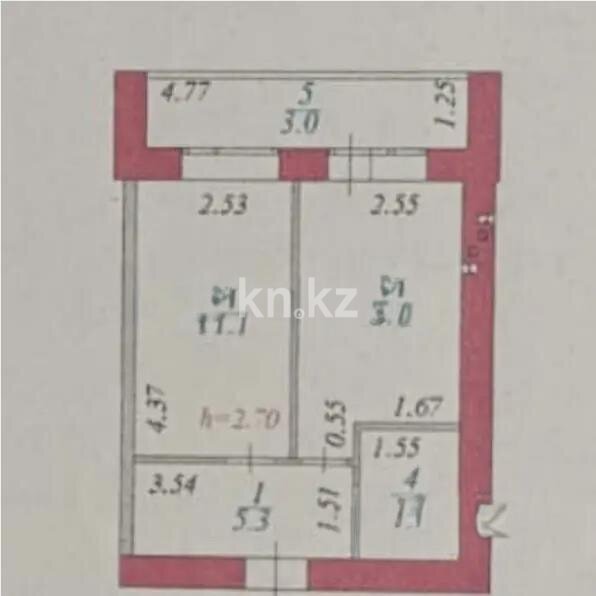 Продажа 1-комнатной квартиры, 33 м² в Астане