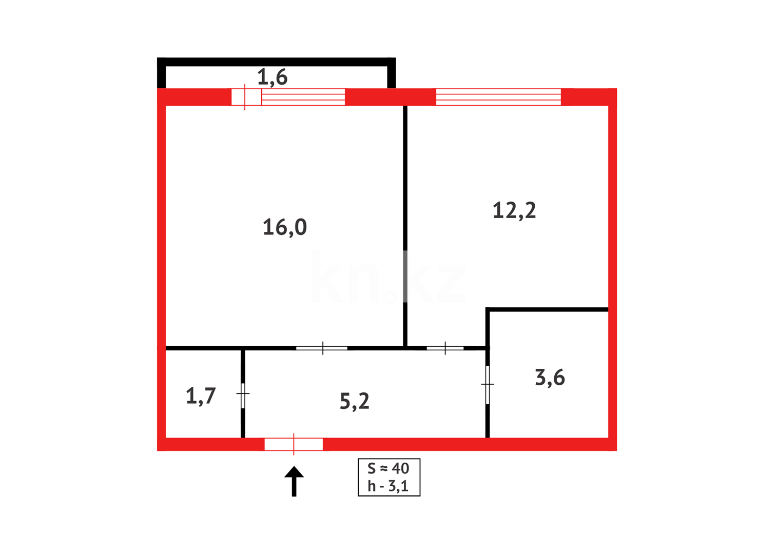 Продажа 1-комнатной квартиры, 39 м² в Караганде - фото 13