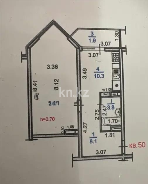 Продажа 1-комнатной квартиры, 48.2 м² в Алматы - фото 4