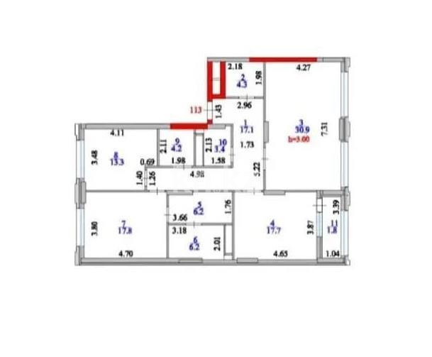 Продажа 3-комнатной квартиры, 122.9 м² в Астане