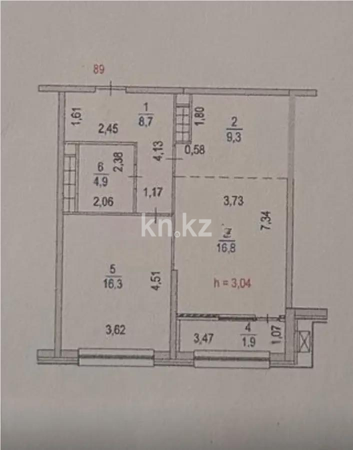Продажа 2-комнатной квартиры, 57.9 м² в Алматы