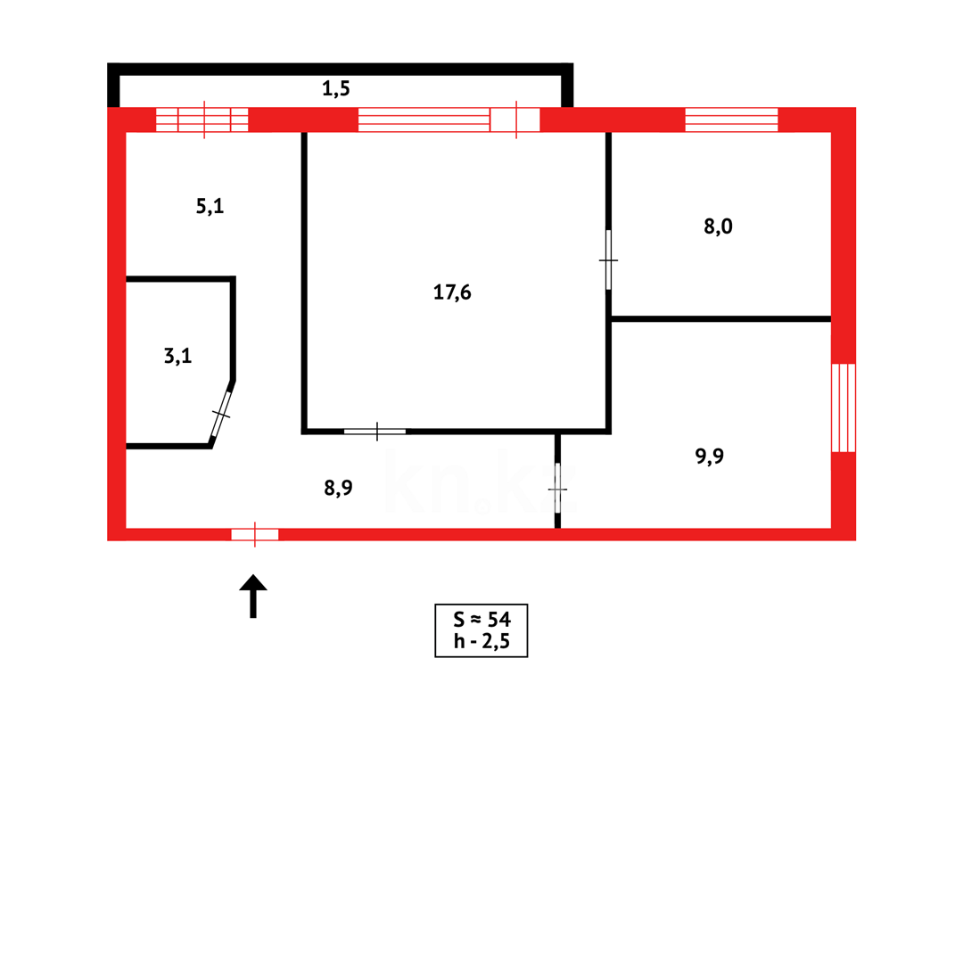 Продажа 3-комнатной квартиры, 56 м², пр. Мира в Темиртау - фото 8