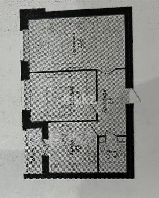 Продажа 2-комнатной квартиры, 62.7 м² в Астане