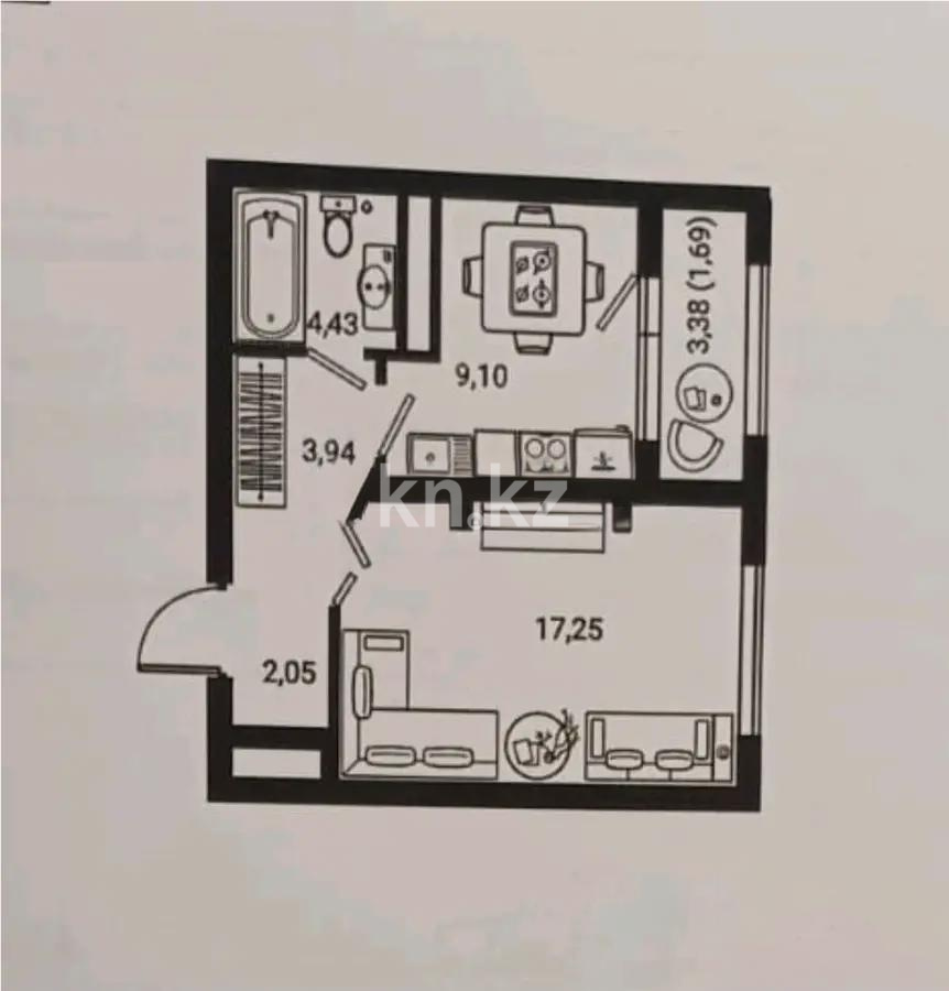 Продажа 1-комнатной квартиры, 40 м² в Алматы - фото 4