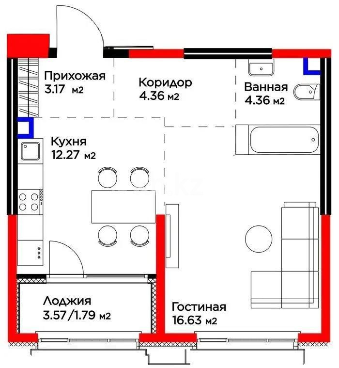 Продажа 1-комнатной квартиры, 43 м², Кульджинский тракт, дом  9/6а в Алматы